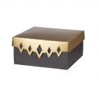 Złoto-czarne pudełko wieko-dno ROMBY 200x200x100