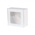 Pudełko fasonowe z okienkiem biało-białe 175x175x65 mm 