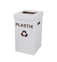 bialy duzy kosz eko do segregacji plastik 300x300x600
