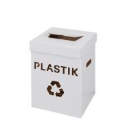 bialy maly kosz eko do segregacji plastik 300x300x420