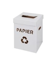 bialy maly kosz eko do segregacji papier 300x300x420