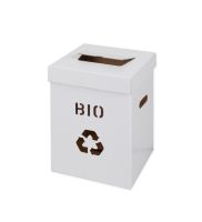 kosz maly eko do segregacji bialy bio 300x300x420 bielony