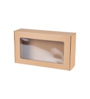 pudelka fasonowe  350x200x100 z prostokatnym okienkiem foliowym