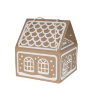 opakowanie swiateczne na prezent 300x300x350 mm domek z nadrukiem