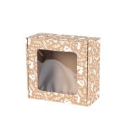 pudelko fasonowe z okienkiem 200x200x100 mm z bialym nadrukiem wielkanoc