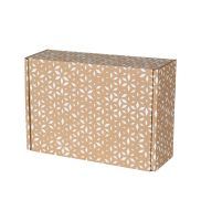 opakowanie fasonowe 335x230x100 mm z bialym nadrukiem geometrycznym