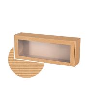 pudelko fasonowe z okienkiem z otwartej fali 400x150x100 mm  falista