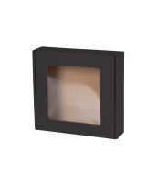 czarne pudelko fasonowe z okienkiem 200x200x50 mm