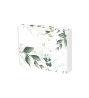 pudelko fasonowe bielone nadruk liscie 200x150x50 mm