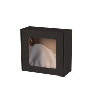 czarne pudelko fasonowe z okienkiem 150x150x50 mm
