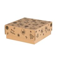opakowanie wieko dno z nadrukiem swiatecznym wzor 200x200x85 mm swieta christmas