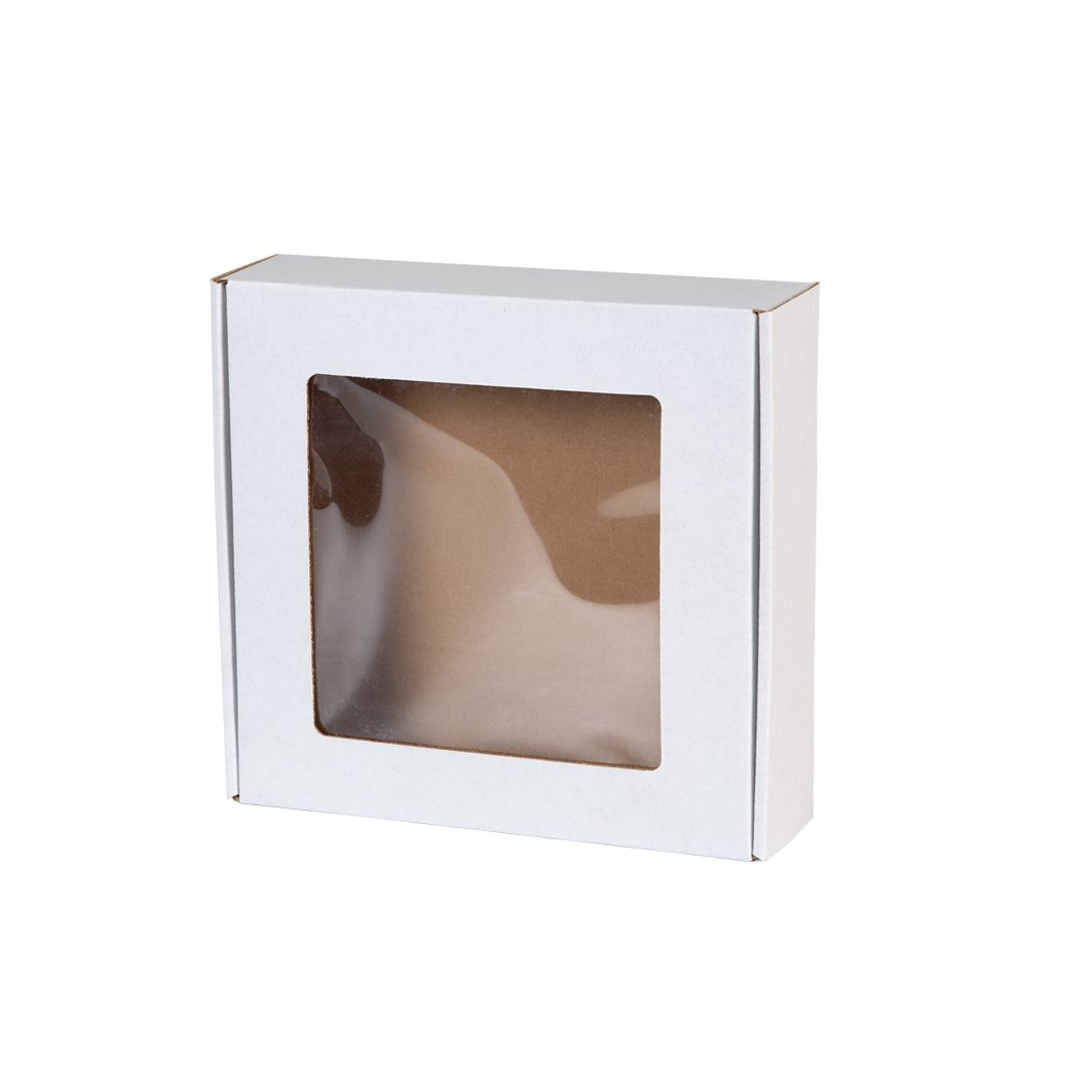 Pudełka fasonowe z okienkiem 200x200x50-Jednostronnie bielony