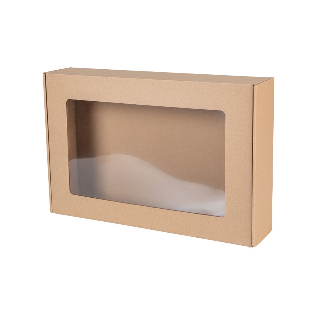 Pudełko fasonowe z okienkiem 450x300x100 mm-Prostokąt