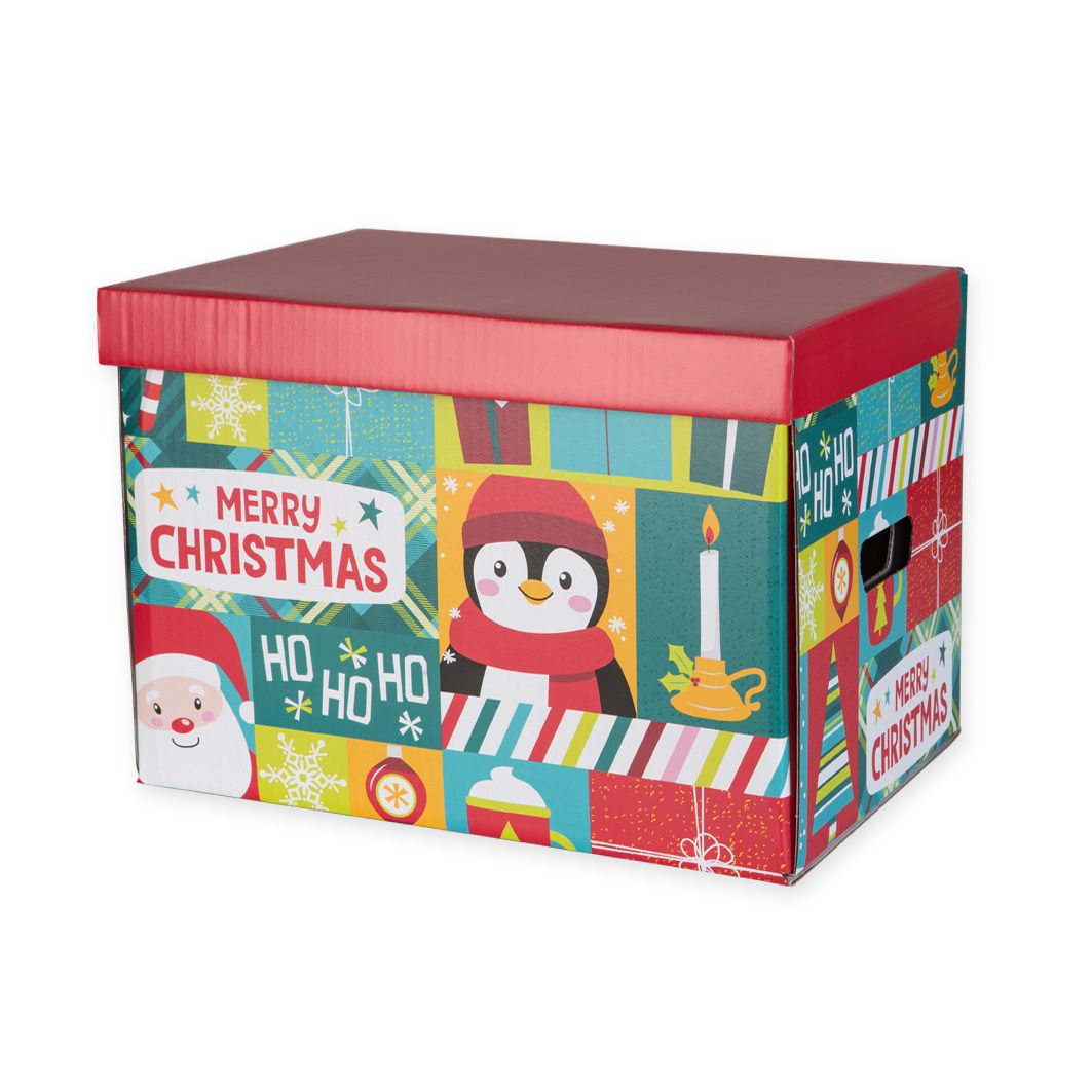 Karton świąteczny 390x300x280 mm z kolorowym dziecięcym nadrukiem