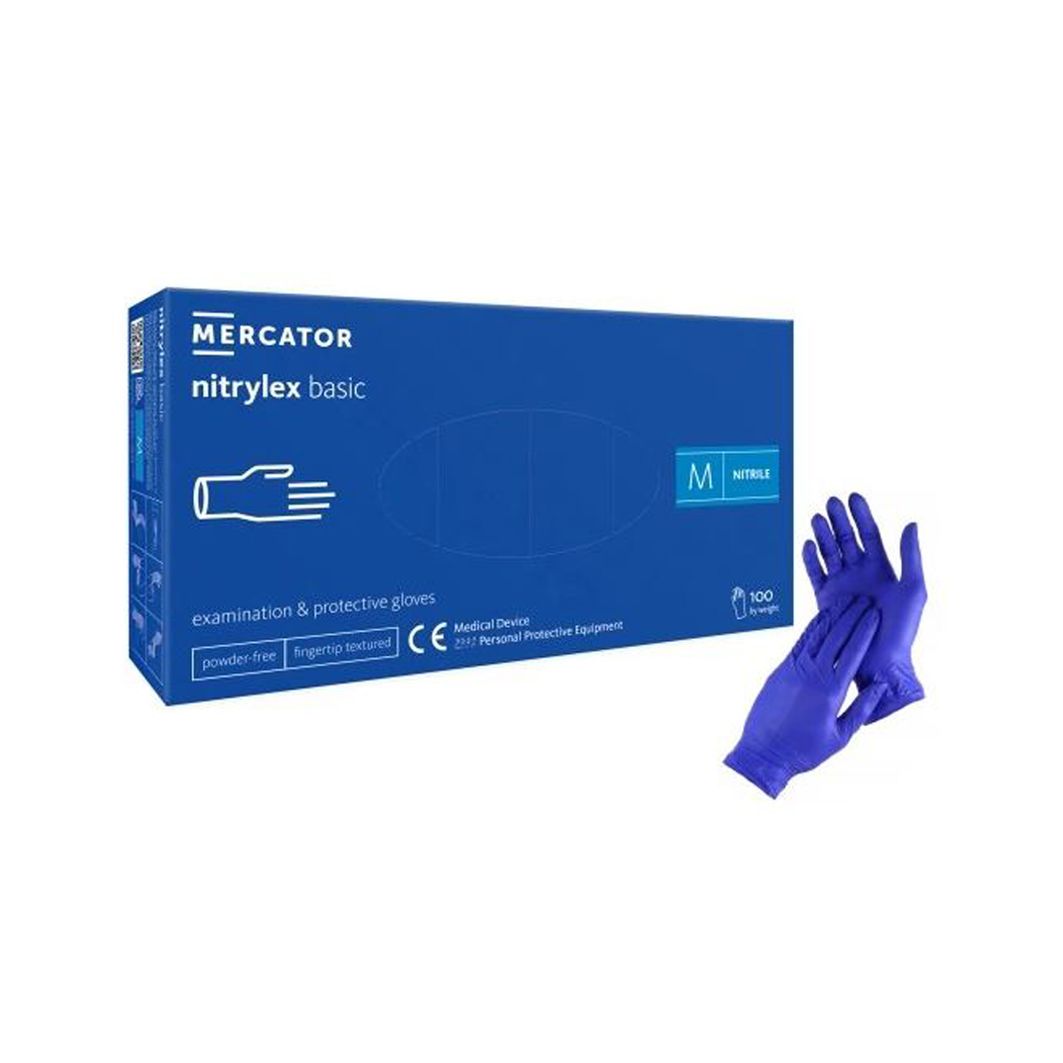 Niebieski rękawiczki nitrylowe rozmiar M
