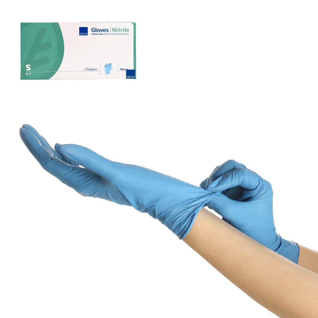 Rękawiczki nitrylowe niebieskie S ABENA