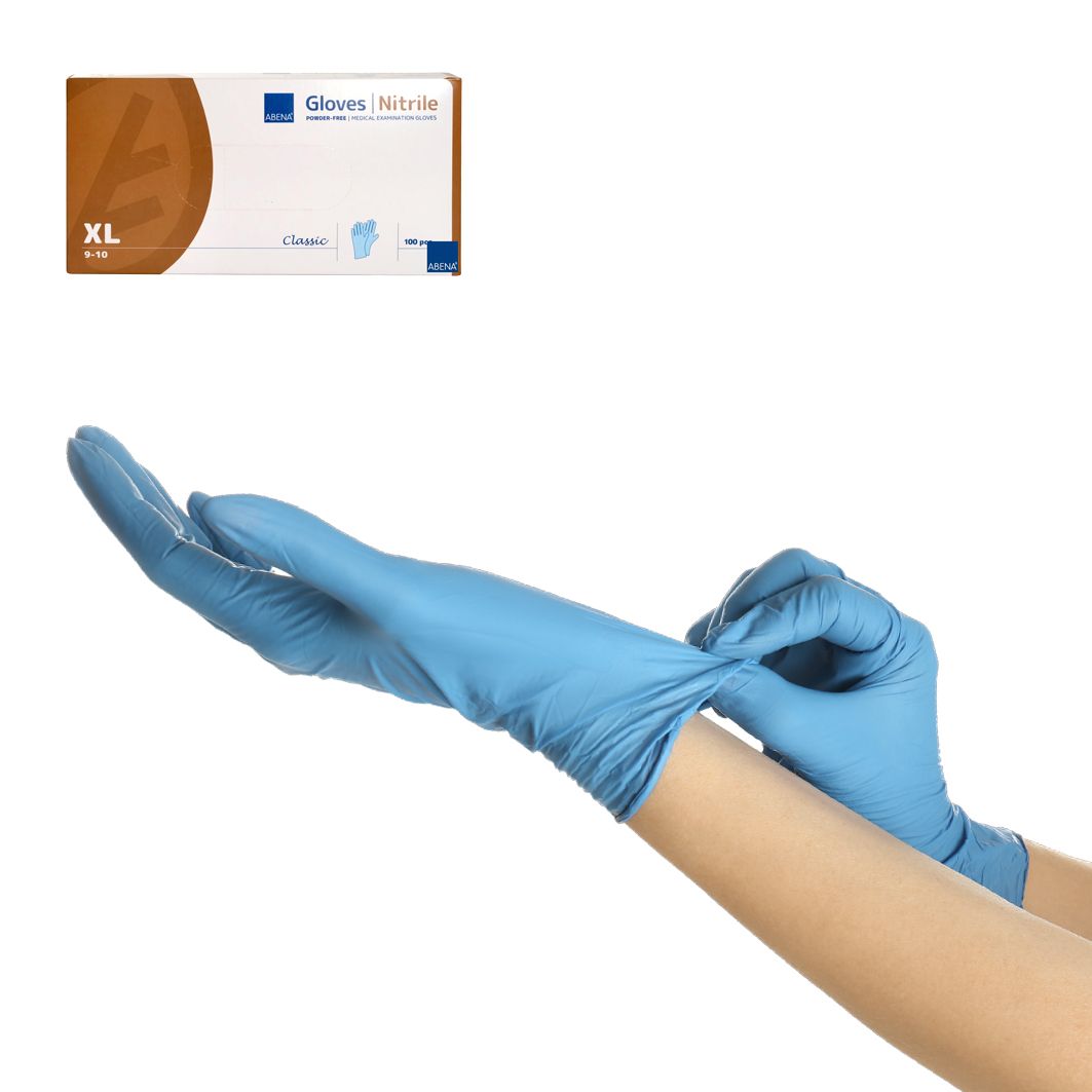Rękawiczki nitrylowe niebieskie XL ABENA