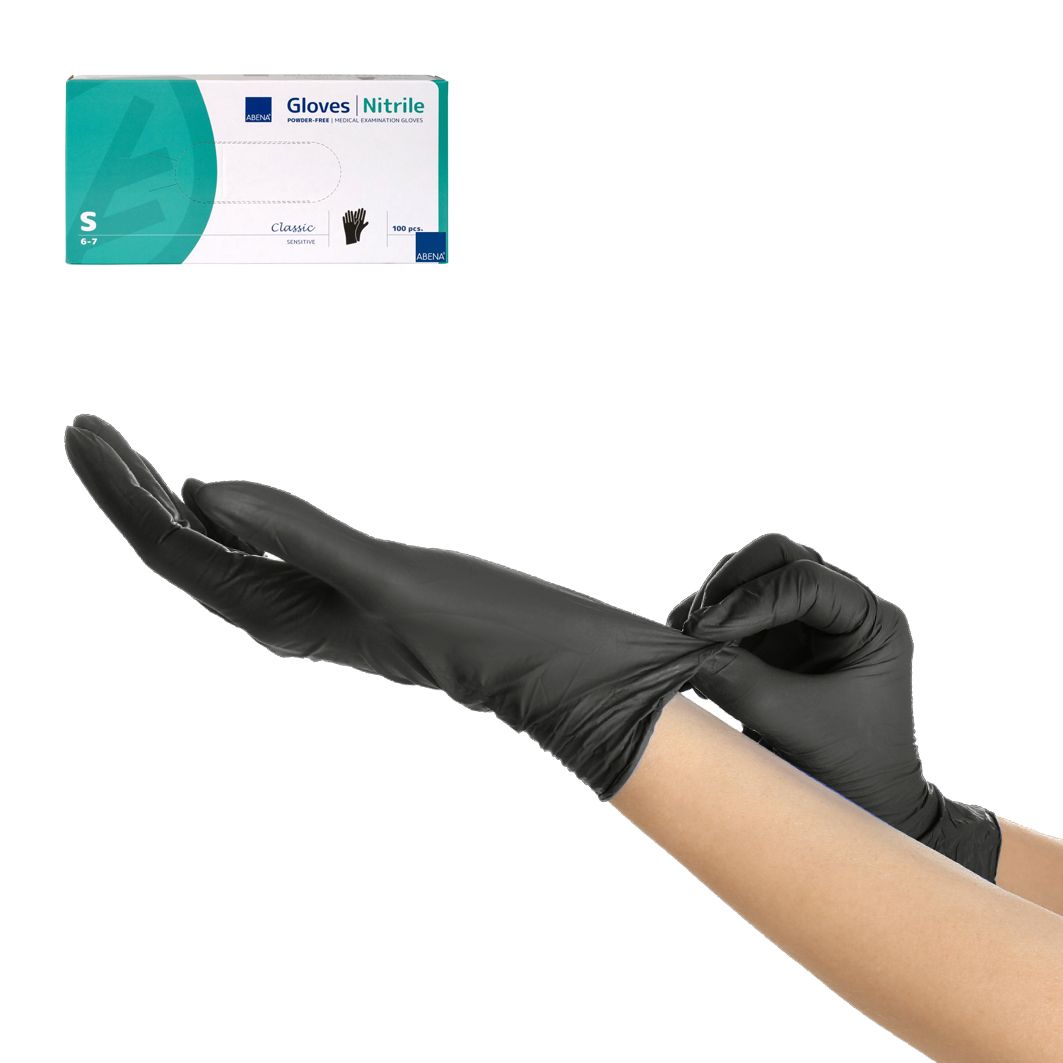Rękawiczki nitrylowe czarne S ABENA