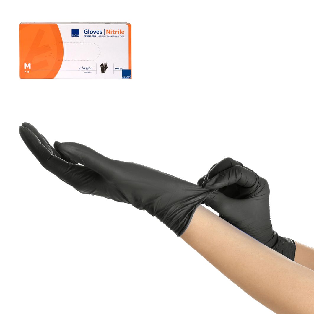 Rękawiczki nitrylowe czarne M ABENA