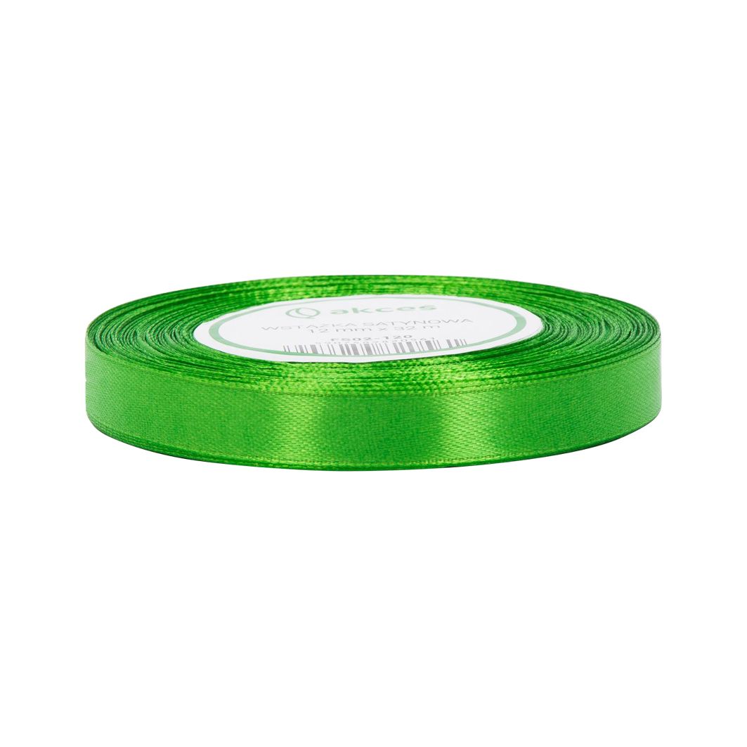 Wstążka satynowa zielona 12 mm