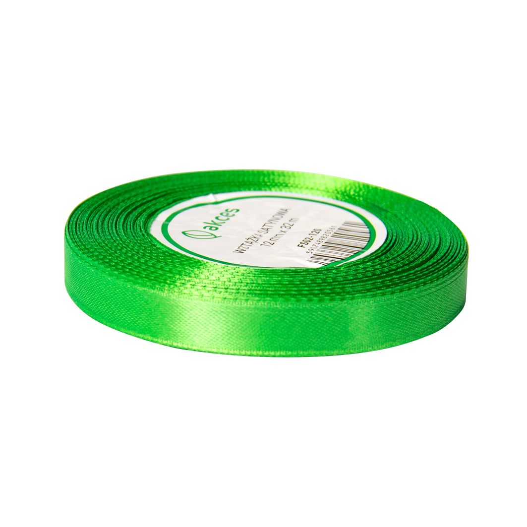 Wstążka satynowa zielona 12 mm