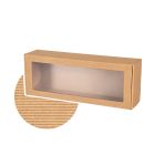 pudelko fasonowe z okienkiem z otwartej fali 400x150x100 mm  falista