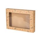 pudelko fasonowe z okienkiem nadruk serca i liscie 350x250x50 mm
