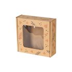 pudelko fasonowe z okienkiem nadruk serca i liscie 150x150x50 mm
