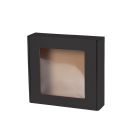 Czarne pudełko fasonowe z okienkiem 200x200x50 mm