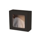 Czarne pudełko fasonowe z okienkiem 150x150x50 mm