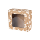 Pudełko z okienkiem z nadrukiem białe kwiatki 200x200x100 mm