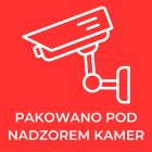 Etykiety PAKOWANO POD NADZOREM KAMER  10cm x 10cm 100szt