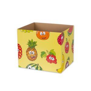 kolorowy karton dzieciecy na zabawki z nadrukiem owoce tanie