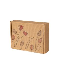 pudelko fasonowe z otwartej fali nadruk tulipany 250x200x70 mm
