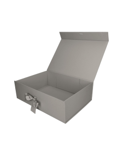 Pudelko Prezentowe Wstazka Silk Touch Szare 350x250x110mm