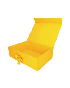 Pudelko Prezentowe Wstazka Silk Touch Zolte 350x250x110mm