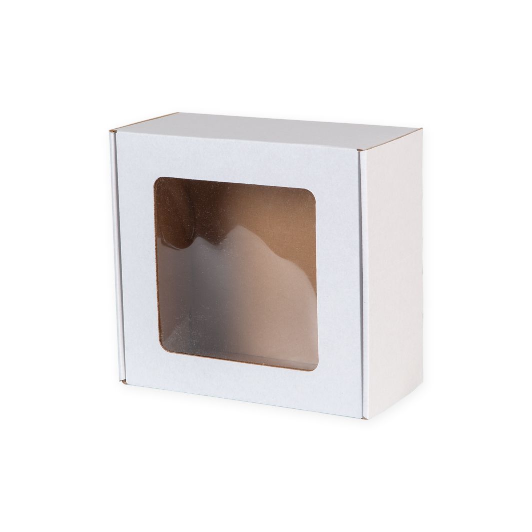 Pudełka fasonowe z okienkiem 200x200x100-Jednostronnie bielony