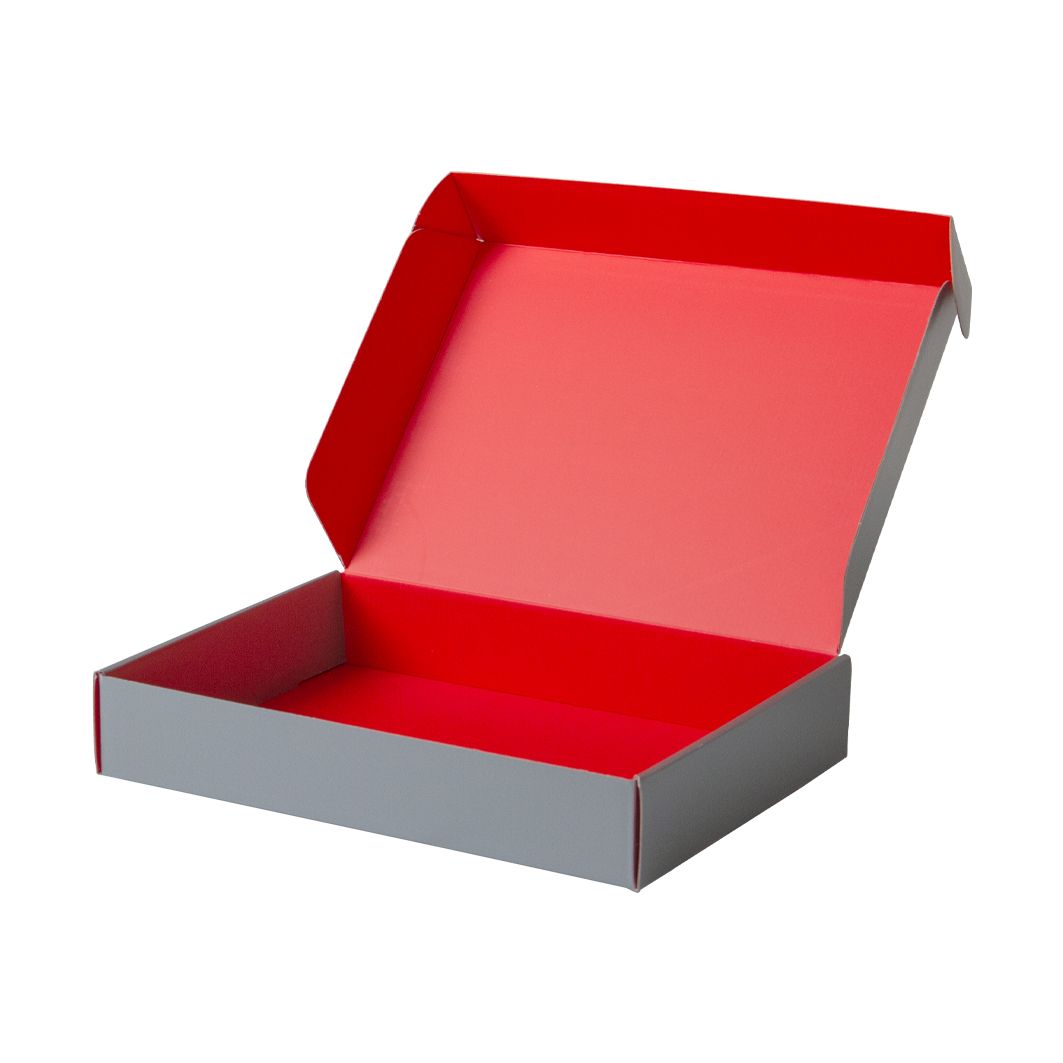 Pudełko fasonowe na prezent srebrno-czerwone