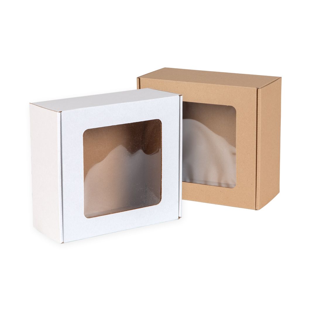 Pudełka fasonowe z okienkiem 200x200x100