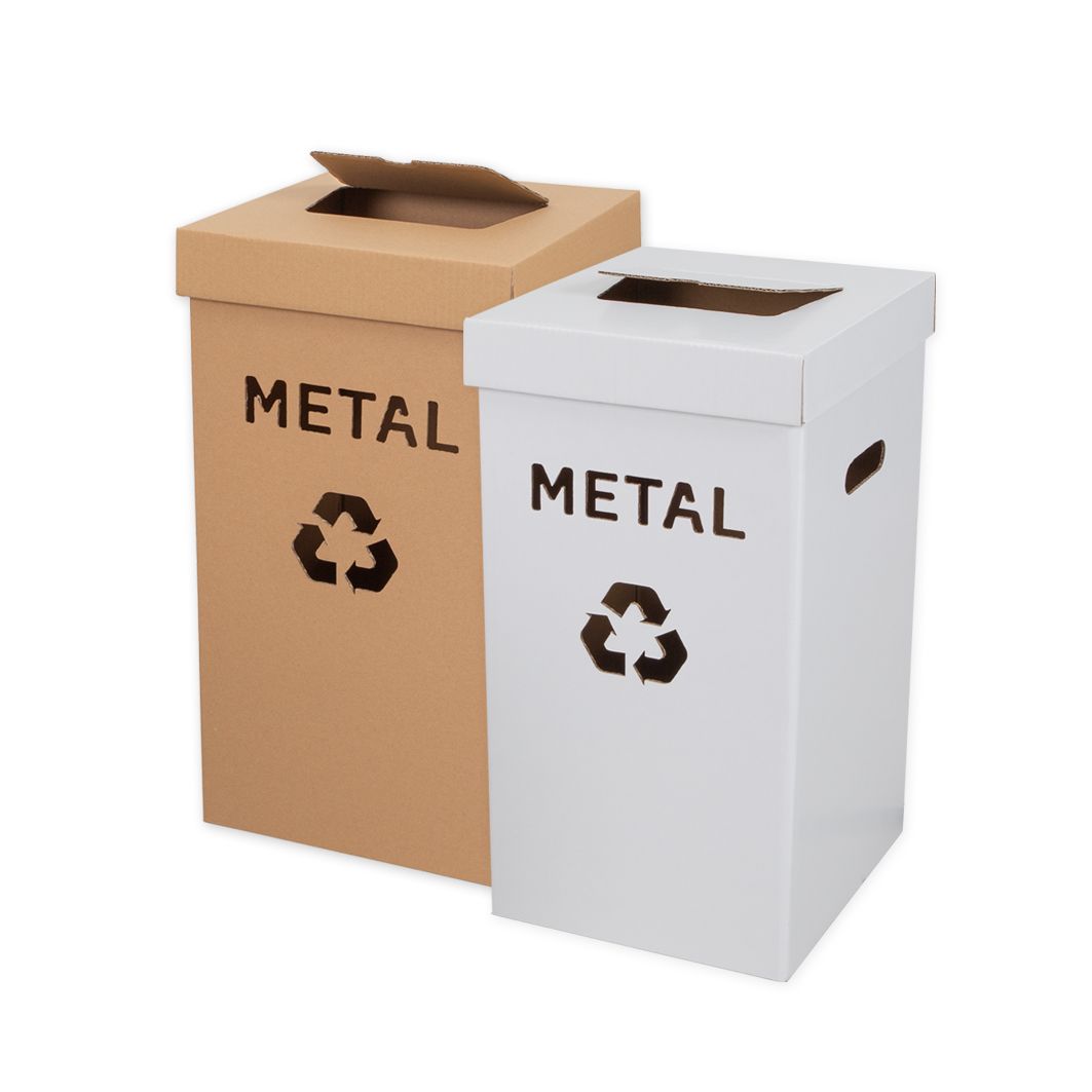 Kosze na śmieci z kartonu 54 litry Metal 